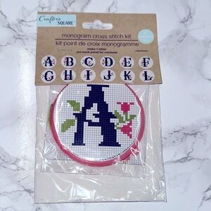 Crafter's Square A initial Monogram Cross Stitch Kit